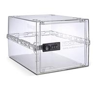Lockabox One™ | Premium Lockable Storage Box (A4-Sized) | Combination Lock Box for Food, Medicine & Home Safety | Made In Britain | External Size 31 x 21 x 17 cm (Crystal)