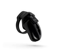 LOCKDOWN Chastity Cage - Male Penis Cage to Prevent Erections - For an Exciting Bondage Game - With 5 Different Rings (4,5 - 6,5 cm) Small Size - Black