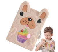 Locked Diary - Plush Puppy Journal Cute Notebook With Lock And Key For Girls Women Secret Writing Book | Soft Plush Dog Cover Portable Daily Planner Giftur Personal Caring Choi