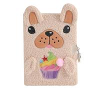 Locked Diary - Portable Plush Puppy Journal,Cute Diary with Lock and Key for Girls, Plushie Dog Journal with Lock for Women