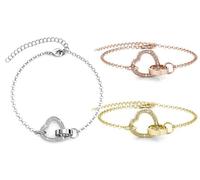 Locked Heart Bracelet Chain Bracelet: Gold/One