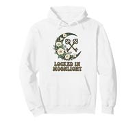 Locked In Moonlight Crescent Moon Floral Vintage Keys Pullover Hoodie