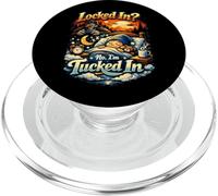 Locked In No Im Tucked In Funny Gamer Cozy Skull Art Graphic PopSockets PopGrip for MagSafe