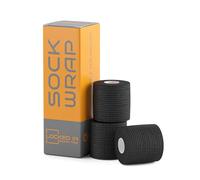 Locked in Sock Tape for Football 5cm x 5m - Self Adhesive, Elastic Bandage Wrap for Socks, Shin Pads, Ankle & Knee Support - Comfortable Fit, Strong Hold for Training, Recovery & More (Black, 3 Pack)