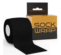 Locked in Sock Tape for Football 5cm x 5m - Self Adhesive, Elastic Bandage Wrap for Socks, Shin Pads, Ankle & Knee Support - Comfortable Fit, Strong Hold for Training, Recovery & More (Black)