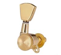 Locked Style Gold String Tuning Pegs Machine Heads for Electric Guitar, Set of 6, Heavy Duty Internal Gear, Auto Locking Tuners (6R)