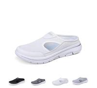 Lockenstab Men's Comfort Breathable Support Sports Sandals, Outdoor Casual Non Slip Orthopedic Sneakers Walking Slip On Shoes(White,10 UK)