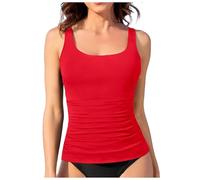 Lockenstab Tankini Top Women's Single Swimwear Swimsuit Beach Wear Push Up Bikini Top Swimwear Fashion Beachwear Sports Top Women Clothing Everyday, red, S