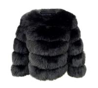 Lockenstab Women's Faux Fur Coat Short Artificial Fur Overcoat Solid Thick Outerwear Shaggy Parka Cardigan Jacket(Style 4,Medium)