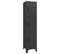 Locker cabinet anthracite steel 38x45x180cm 1-dr lock vented incl. hanger&shelf