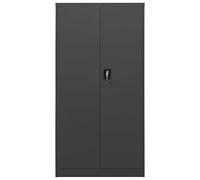 Locker Cabinet Anthracite Steel 90 x 40 x 180 cm with 4 Shelves, 2 Doors, Lockable, Versatile Multi-Purpose Cabinet for Office, Home Office, Storage, Filing Cabinet and Shelf