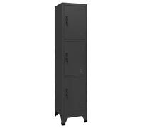 vidaXL Locker Cabinet Black 45 cm Steel Storage Home Office Cabinet Furniture