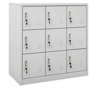 Locker Cabinet Light Grey Steel 4 Lockers 90x45x92.5 cm Heavy-Duty Office Locker
