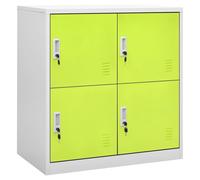vidaXL 2x Locker Cabinets Light Grey Steel Office School Storage Side Cabinet