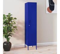 Locker cabinet Navy Blue Steel 35x46x180 cm Adjustable 4 Shelves Lockable Vented