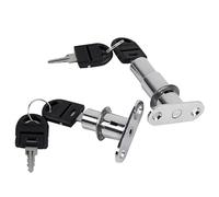 Locker Locks, Letterbox Lock 2pcs Useful Cam Cylinder Locks 23/32mm Tongue Door Bolt Latch Wooden Cabinet Wardrobe Sliding with Key Alloy Furniture Hardware(32mm)