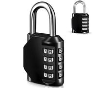 Locker Padlock with 4 Digit Code, Weatherproof Resettable | Keyless Gym Combination Padlock Number Coded Locks for School Gym Cabinets Doors Gates Cabinet