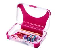 LockerMate by Bostitch Hard Pencil Case, Durable Plastic Pencil Case, Kid-Friendly Design, Fuchsia & Clear