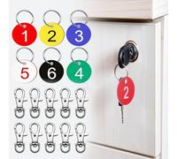 Lockers Numbered Tags 1-10 1-20 1-30 1-50, Waterproof Number Key ID Signs 1.2 MM Thickness, Luggage Plastic Number ID Hang Tags With Key Ring(E-Blue-1-50)