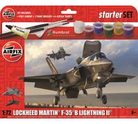 Lockheed Martin F35B Lightning II Starter Airfix Gift Set Model 1:72 Scale 42pcs