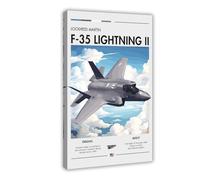Lockheed Min F-35 Lightning II - USAF Aviation, Multirole Fighter Aircraft, Plane, Air Superiority Fighter, (1) Canvas Poster Bedroom Decor Landscape Office Room Decor Gift 20x30inch(50x75cm)