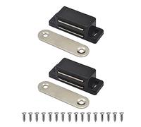 Lockimo Magnetic Door Cupboard Door Catch - Magnets Drawer Magnet Small Cabinet Door Magnetic Catches Latches for Kitchen Wardrobe Magnets Door Closers Magnet Closure 2 Pack (Black)