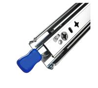 Locking 10""-60"" Heavy Duty Drawer Slide Sliding Bearing 256LBS 3-Fold Guide Rail Full Extension Ball Industrial 53mm Widt (with Lock 34inch(850mm))