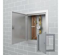 Locking Access Panel 300x300mm Aluminium Inspection Hatch, Flush Fit Access Door for Wall & Ceiling, Concealed Hinges for Plumbing & Electrical Service Point(Gray,75x80cm)