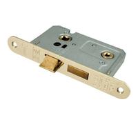 Locking Bathroom Door Sashlock Latch Radius Forend 64mm Electro Brassed