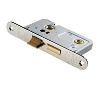 Locking Bathroom Door Sashlock Latch Radius Forend 64mm Nickel Plated