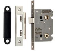 Locking Bathroom Door Sashlock Latch Square Forend 64mm Nickel Plated