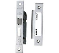 Loops Locking Bathroom Door Sashlock Latch Square Forend 64mm Satin Nickel in Metallics Loops Metallics
