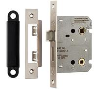 Locking Bathroom Door Sashlock Latch - Square Forend - 76mm - Satin Nickel | Thumb Turn Bathroom Door Lock and Latch - Secure WC Privacy Sashlock - Available in Multiple Finishes