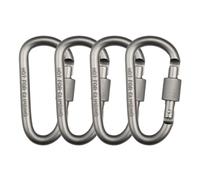 Locking Carabiner Clips - 4 Pcs D-ring Carabiners, Aluminum Alloy Key Chain Clips, 8cm/3.1inch Heavy Duty Snap Hooks for Outdoor, Hiking, Traveling, Fishing, Backpack, Keyring (Silver)