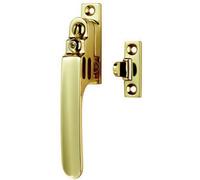 Locking Casement Window Fastener with Night Vent - 16 x 60mm - Polished Brass | Victorian Design Casement Window Fitting - Window Casement Stay Fastener Arm - Casement Window Fixture
