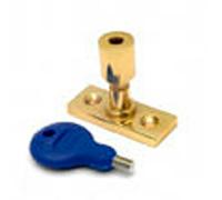 Locking Casement Window Stay Pin - 28.5mm Fixing Centres - Polished Brass | Victorian Design Casement Window Fitting - Window Casement Stay Fastener Arm - Casement Window Fixture