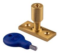 Locking Casement Window Stay Pin Holder - 28.5mm Fixing Centres Satin Brass