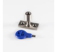 Locking Casement Window Stay Pin Holder - 28.5mm Fixing Centres Satin Nickel