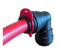 Locking Collet Clips for 12mm JG Push Fit Water Fittings, Pack of 10 (Red)