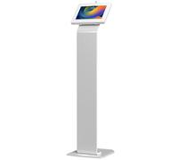 Locking Floor Stand - CTA Premium Locking Floor Stand Kiosk with Lock and Key Security for iPad 7th/8th/9th Gen 10.2", iPad Pro 11", iPad 10th Gen, Surface Go 3, Galaxy Tab S5E & More - White