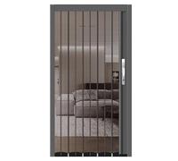 Locking Folding Door with Aluminum Frame & Mesh, No Drilling Sliding Door for Living Room Pantry, Magnetic Privacy Divider Gate
