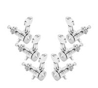 Locking Guitar St Tuning PegGu 6Pcs Locking Guitar St Tuning Peg Metal Electric Sealed Tuner Head Key Set Kit Silver6 Right Peg Set Significantly Locking St Guitar Designed Gear (Six right button