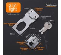 Locking Hasp and Staple Set for Door, Cupboard, Shed, Garage - 2.5/3/4 Inch Zinc Alloy Latch with Keys, Concealed Fixings, Smooth Operation