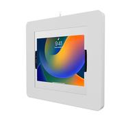 Locking iPad Wall Mount - CTA Anti-Theft Large Locking Tablet Enclosure w/Key Lock & Interior Cable Routing for iPad Air 13" M2 (2024) - iPad Air 13" M4 (2024) - Surface Pro 3 to X - White (PAD-PLWW)
