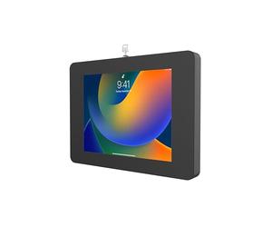 Locking iPad Wall Mount - CTA Anti-Theft Small Locking Tablet Enclosure w/Key Lock & Interior Cable Routing for iPad Mini 1, 2, 3, 4, 5, 6, 7 - Samsung Tab A 8″, Lenovo Tab E8 - Black - (PAD-PSWB)