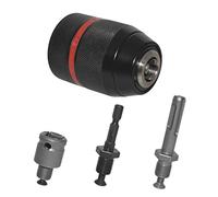 Locking Keyless Drill Chuck 1.5-13mm Capacity Range Mount 1/2-20UNF Metal Drill Chuck Replacement Keyless