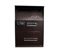 Locking Mailbox Wall Mounted, Large Capacity Mailboxes for Outside, with Double Delivery Port and Visual Window, 9 * 4 * 13 in(Brown)