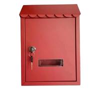 Locking Mailboxes for Outside, Wall Mount Mailbox with Visible Window, Galvanized Steel Postbox for House, 8 * 3 * 12in(Red)