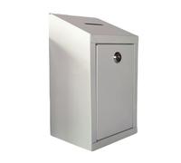 Locking Metal Suggestion Box 2 Keys Included Wide Slot Ballot/Donation/Offering Box Wall Mount or Countertop Use for Church Fundraising Events & Office,White