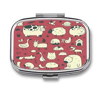 Locking Pill Box Farm Animals Daily Pill Box Storage Box Portable Pill Vitamin Storage Box Travel Pill Box-Practical Fashion Variety